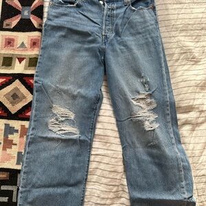 Levi’s Ribcage Distressed Blue Jeans